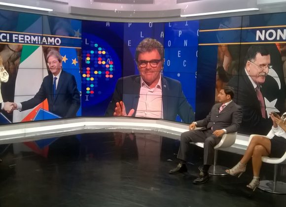 Giulio Bacosi in diretta a RaiNews24 per parlare di migranti e ong