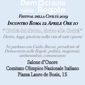 Festival della Civiltà 2019 – In diretta dal Salone d’Onore del CONI (Roma)