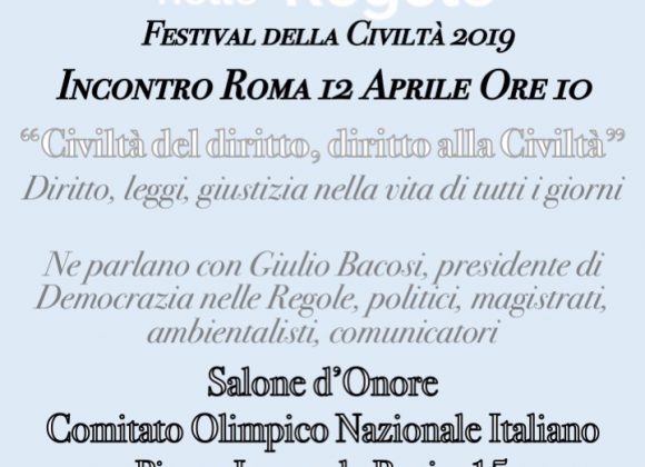 Festival della Civiltà 2019 – In diretta dal Salone d’Onore del CONI (Roma) Festival della Civiltà 2019 – In diretta dal Salone d’Onore del CONI (Roma)