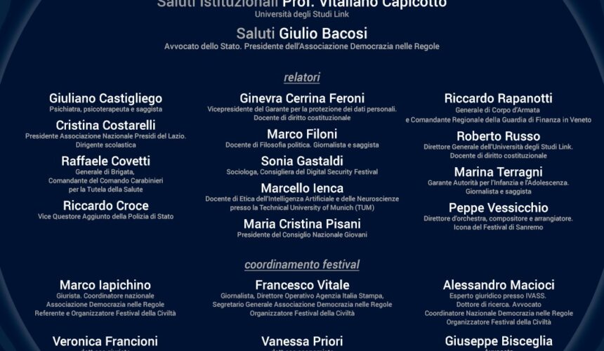 A Roma il primo Festival della Civiltà su Educazione Civica e Intelligenza Artificiale A Roma il primo Festival della Civiltà su Educazione Civica e Intelligenza Artificiale